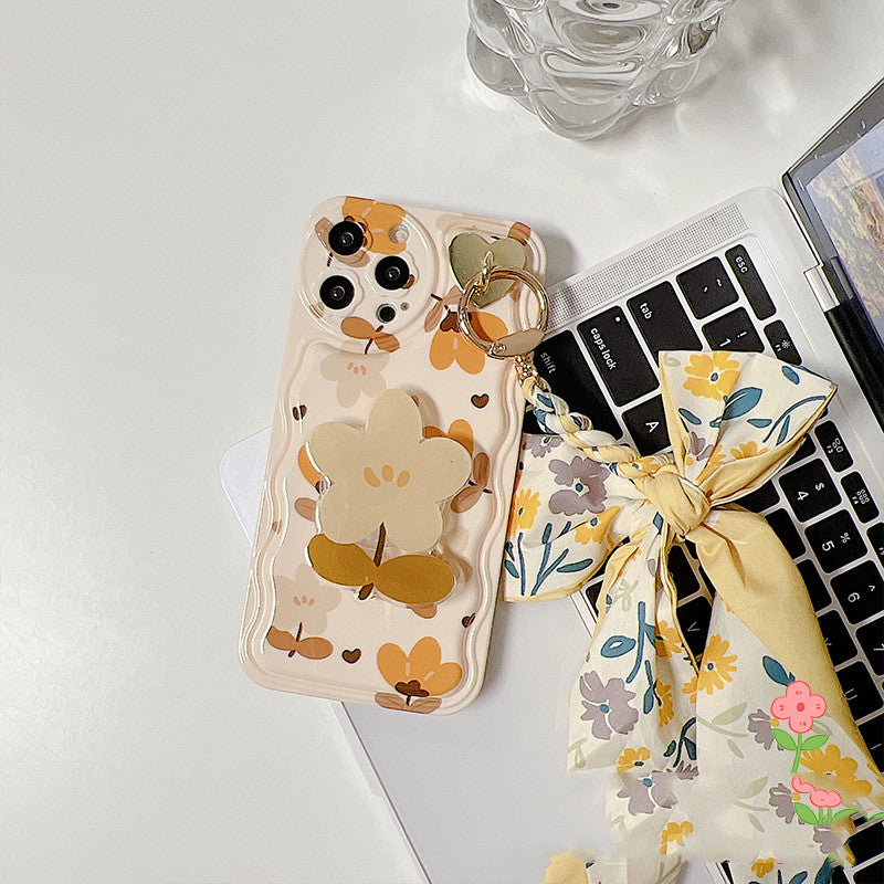 Autumn Leaves and Flowers with Bow Silk Scarf Phone Cases